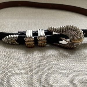 Vintage Navasota black leather belt size L